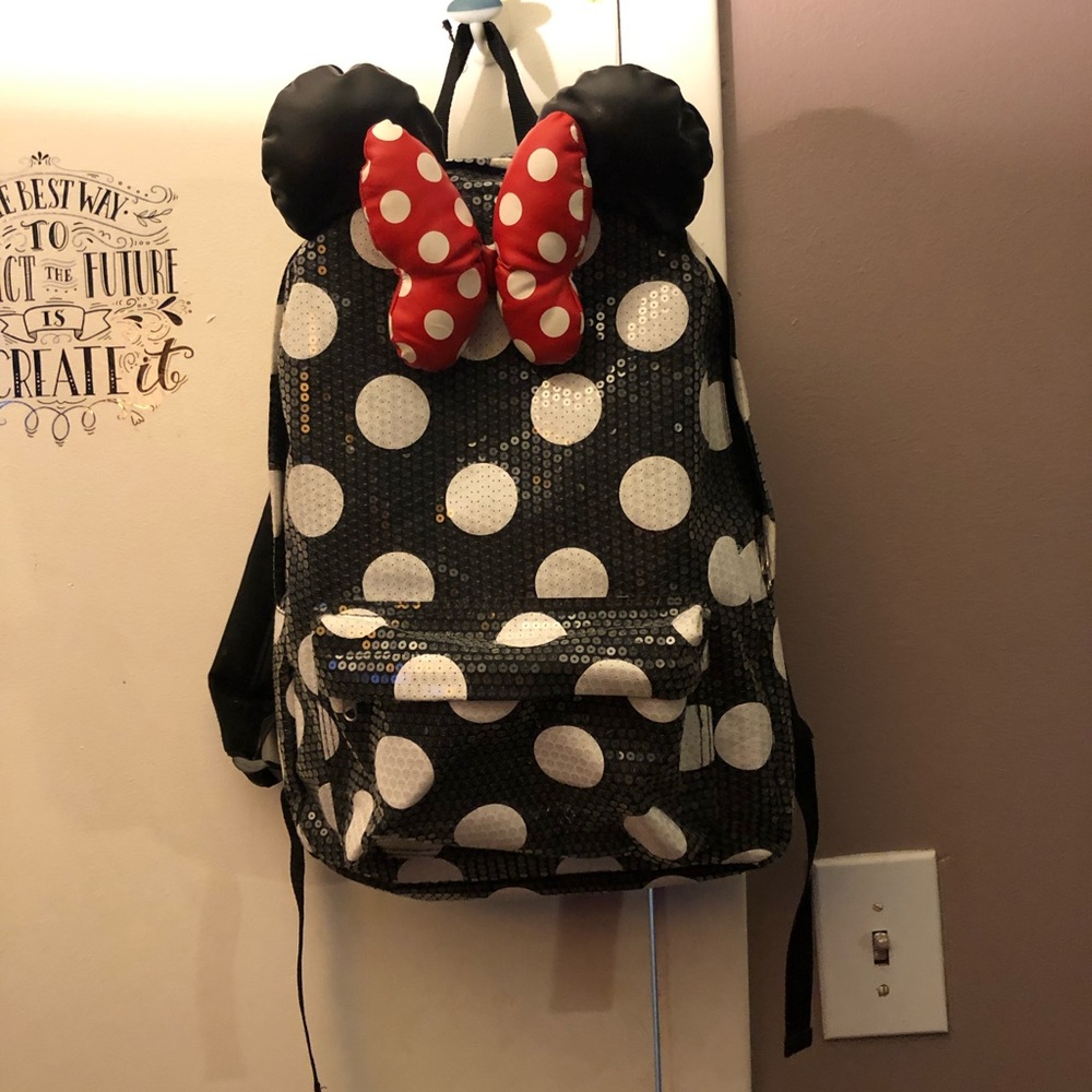 Minnie sequins book bag